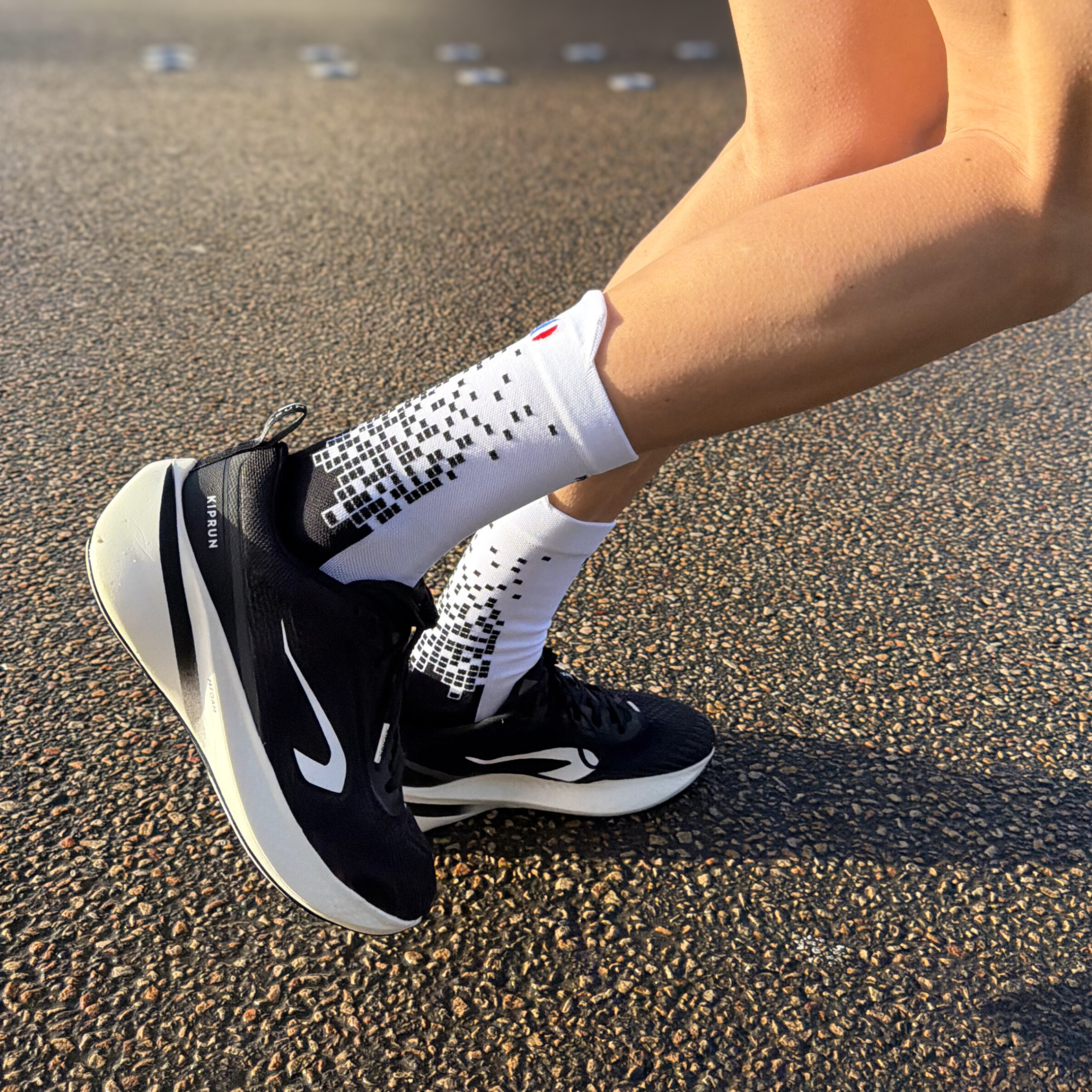 Chaussettes de running - La Pixels Noire et Blanche