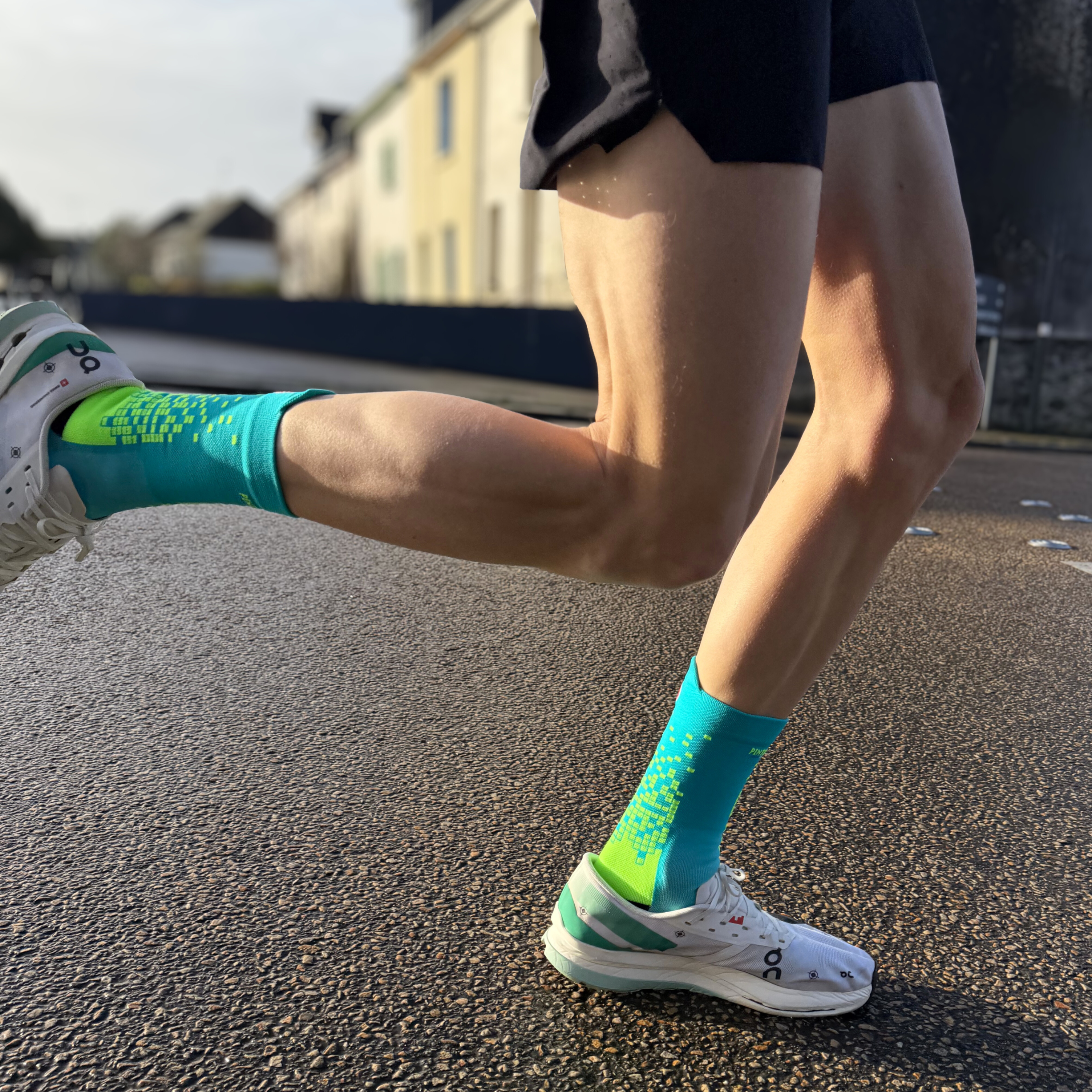 Chaussettes de running - La Pixels Verte et Bleue
