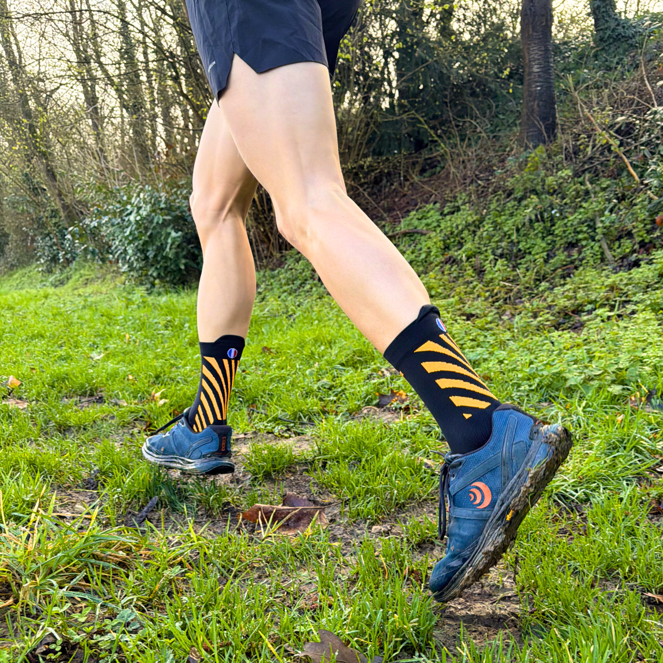 Chaussettes de trail - Ondes Oranges