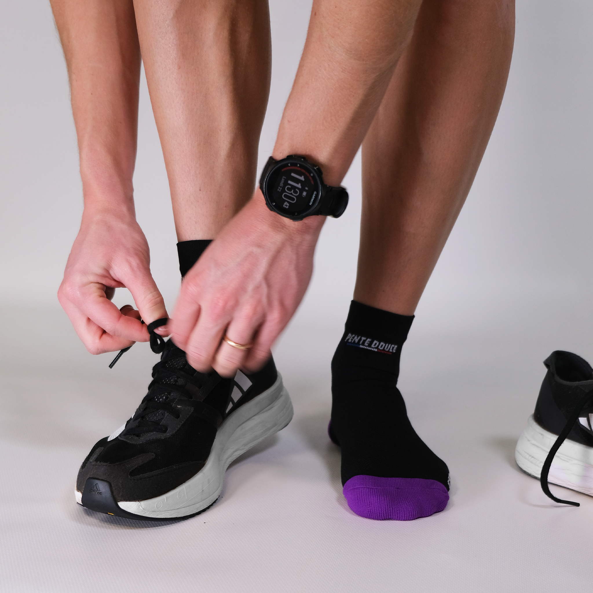 Socquettes de running -  La Noir/Violet