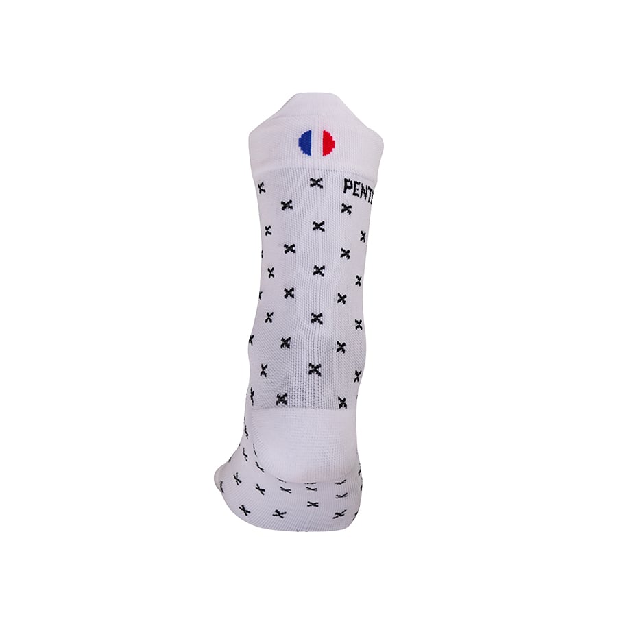 chaussettes de cyclisme la blanche a croix pentedouce fabriqué en france