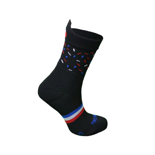 chaussettes de course à pied la noire à confettis pentedouce fabriquées en france
