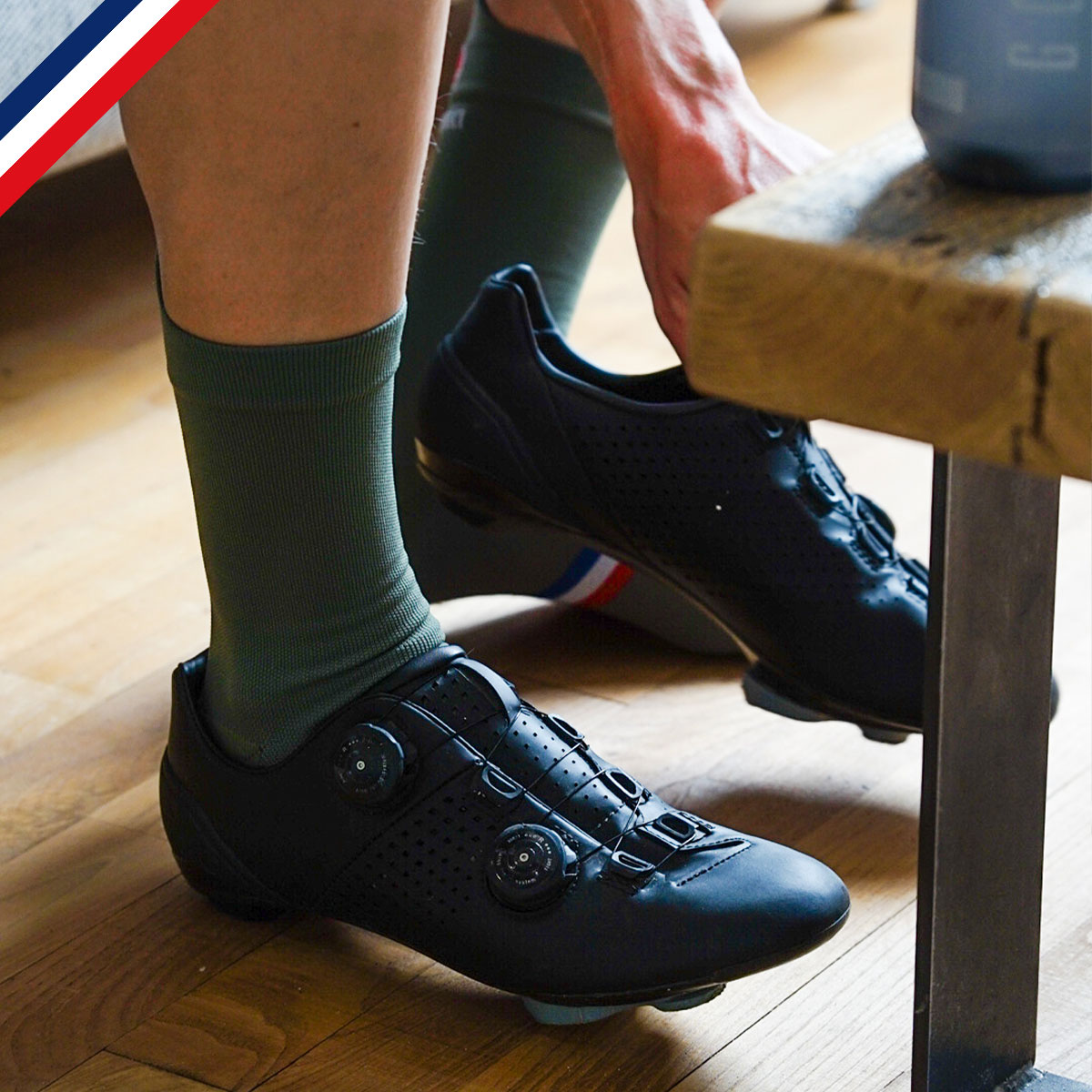 chaussettes de cyclisme la kaki pentedouce fabriquées en france